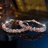 Charm Female Smll Rainbow Round Zircon Stone Hoop Earrings Fashion Gold Color Wedding Jewelry For Women