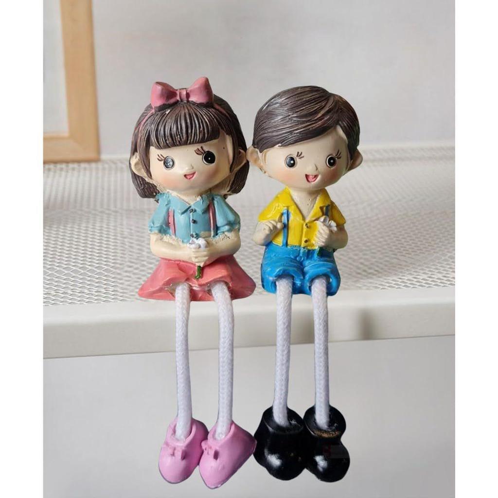 1 Set Hanging Legs Romantic Couple Showpiece | Cute Boy &Girl | Gift for Him/Her, Mother's Day, Home Décor, Living Room