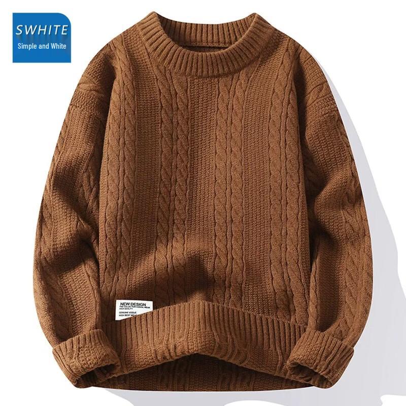 Men's Contrast Stripe Knit Pullover Sweater