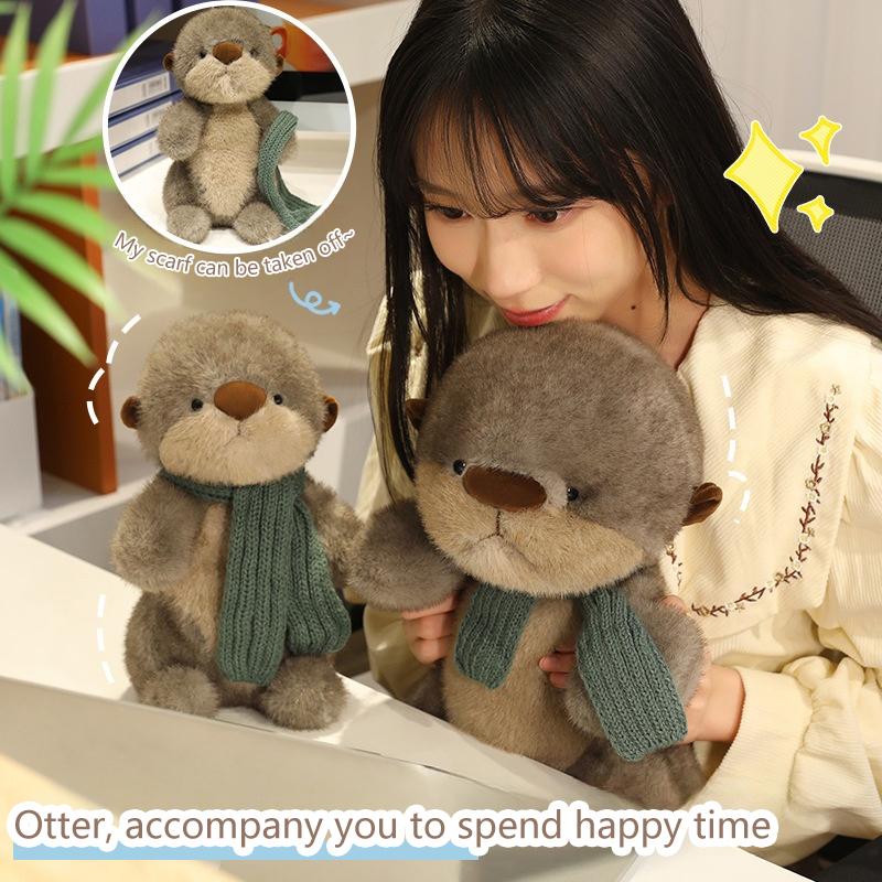 Kawaii Simulation Otter Plush Toy Cute Soft Stuffed Animal Doll Cartoon Plushies Toys Home Decoration For Adults Kid Gifts