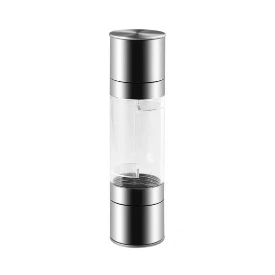 Pepper Grinder Visible Design Food Grade Double-Head Adjustable Easy To Clean Stainless-steel Handheld Manual Pepper Salt Seasoning