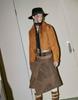Pagsi Dual Buckle Asymmetrical Skirt_Brown