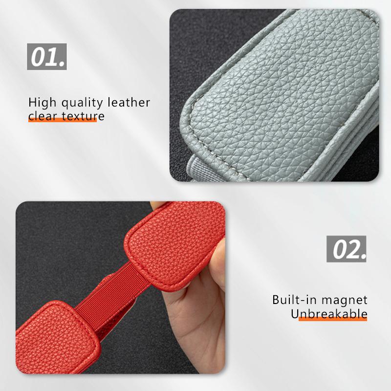SEAMETAL Car Sun Visor Glasses Clip Leather Glasses Clip Magnetic Sunglasses Holder Hanger Universal Interior Accessories