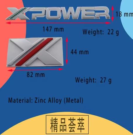 Car Styling X XPOWER car Hood Fender trunk Rear Bonnet Nameplate Decal Emblem Badge Sticker for MG 5 6 ZS EV GS 350 360 HS EZS Q0