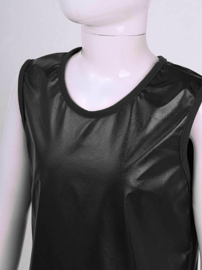 Dětské Unisex Lesklá Metalická Bronzová Látka Taneční tílka Bezrukávová vesta pro vystoupení a party