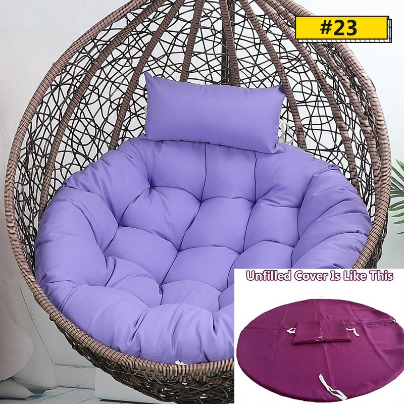 Hanging Swing S/L Unfilled or Filled Egg Basket Seat Chair Cushion Cover (NO Chair)Papasan Round Detachable Pillow Home Patio