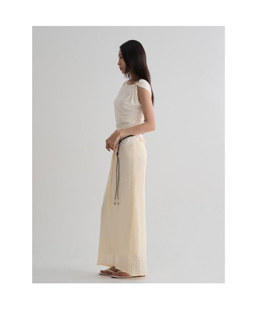 8seconds Jewel Embellished Asymmetrical Short Sleeve T-Shirt Ivory