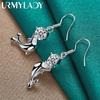 925 Sterling Silver Dolphin Zircon Earrings Fashion Jewelry