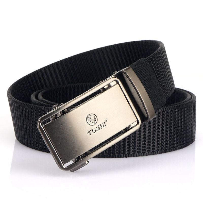 

Belt Men s Toothless Automatic Buckle Nylon Canvas Young People s All-matching Casual Pants Trend 120cm чёрный
