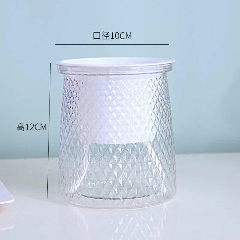 2024 Vaso da fiori trasparente autoirrigante in plastica, vaso per piante a doppio strato automatico pigro, vaso idroponico per fiori per la decorazione della casa