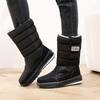 Women Winter Mid Calf Thick Fleece Warm Waterproof Outdoor Snow Boots
