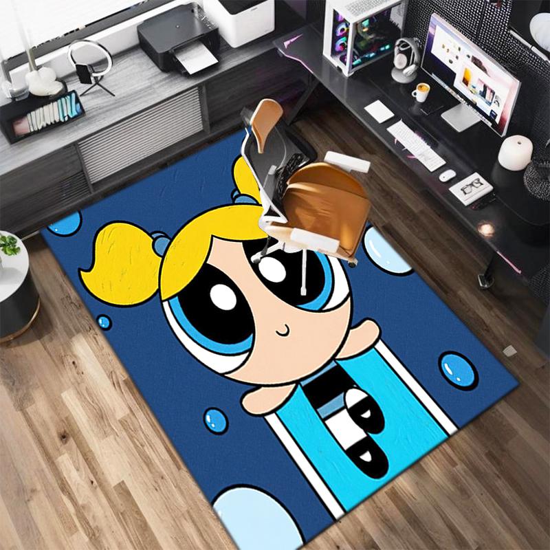 1Pc The Powerpuff Girls Printed rectangle carpet, home door mat, outdoor travel protection carpet A12