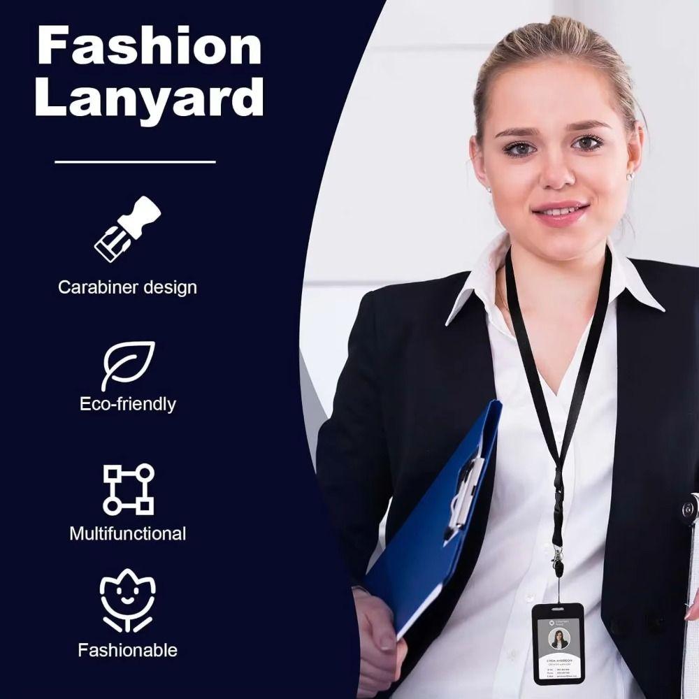 With Breakaway Lanyard Retractable ID Badge Holder Rope Retractable Access Control Set  Chest Tag