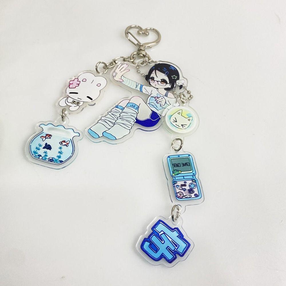 Character Decal Acrylic Phone Charm Cool Cute Phone Lanyard Aesthetic Y2K Key Ring  Girls Women
