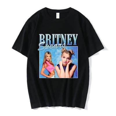 Camiseta con Estampado Gráfico de Foto Hermosa de la Cantante de los 90 Britney Spears Moda Hip Hop Camiseta Oversize Camisetas de Manga Corta Harajuku
