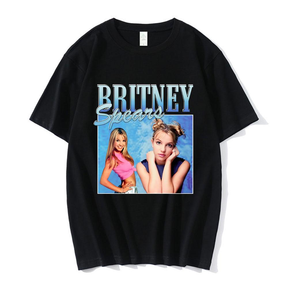 90s Singer Britney Spears Beautiful Photo Graphic Print Tshirt Fashion Hip Hop Oversized T Shirt Harajuku Short Sleeve T Shirts