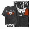 G Back Print Acid Washed Cotton oneck Cat Graphic Unisex Tshirt   Streetwear Big Size Cool Vintage Unisexs Tee Tshirt