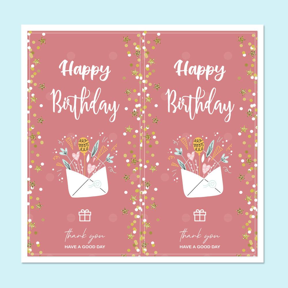 10-50Pcs Happy Birthday Stickers Packaging Sealing Label Diy Gift Decoration Self-Adhestive Handmade Stationery Sticker