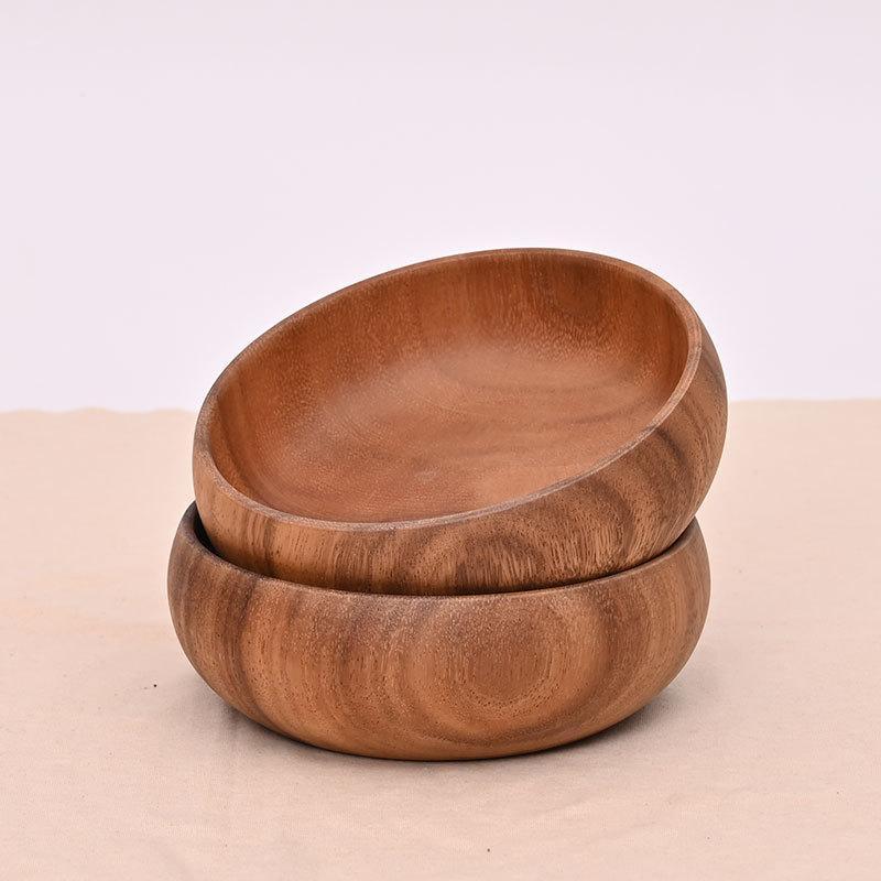 NEW Handmade Solid Wood Bowl Wooden Dining Tableware For Fruit Salad Dessert Rice Mixing Use 4