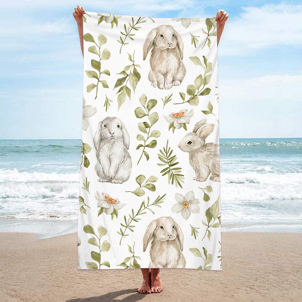 Pineapple Stripe Beach Towel Tropical Fruit Print Microfiber Bath Towel Soft Quick Dry Swim Towel for Summer Pool Travel Picnic