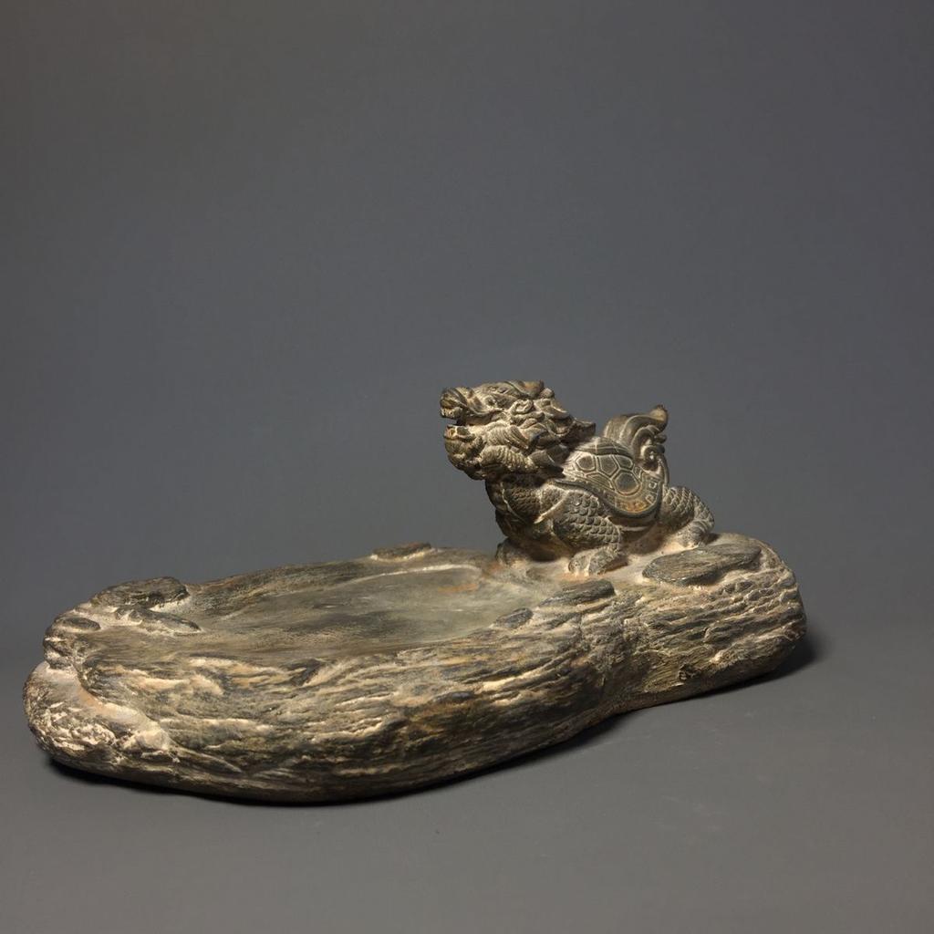 Ruishou Retro Dragon Turtle Antique Stone Carving Ornament Living Room Gift Collection Cultural Relic Reproduction Collection