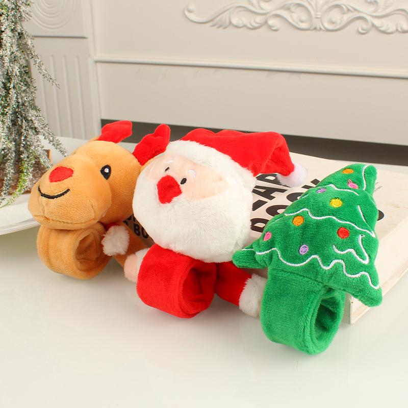 Christmas Cartoon Plush Slap Bracelet - Cute Japanese & Korean Big Head Wristband Gift