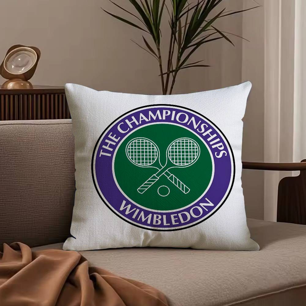 Hot W-Wimbledon ChampionshipS Pillow Case Anti-dustmite Pillowcase Invisible zipper silky short plush Sofa cushion cover