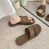 Set of Toe Slippers Women's Summer Wear New Retro Simple with Skirt Rhinestone Pedal Sandals