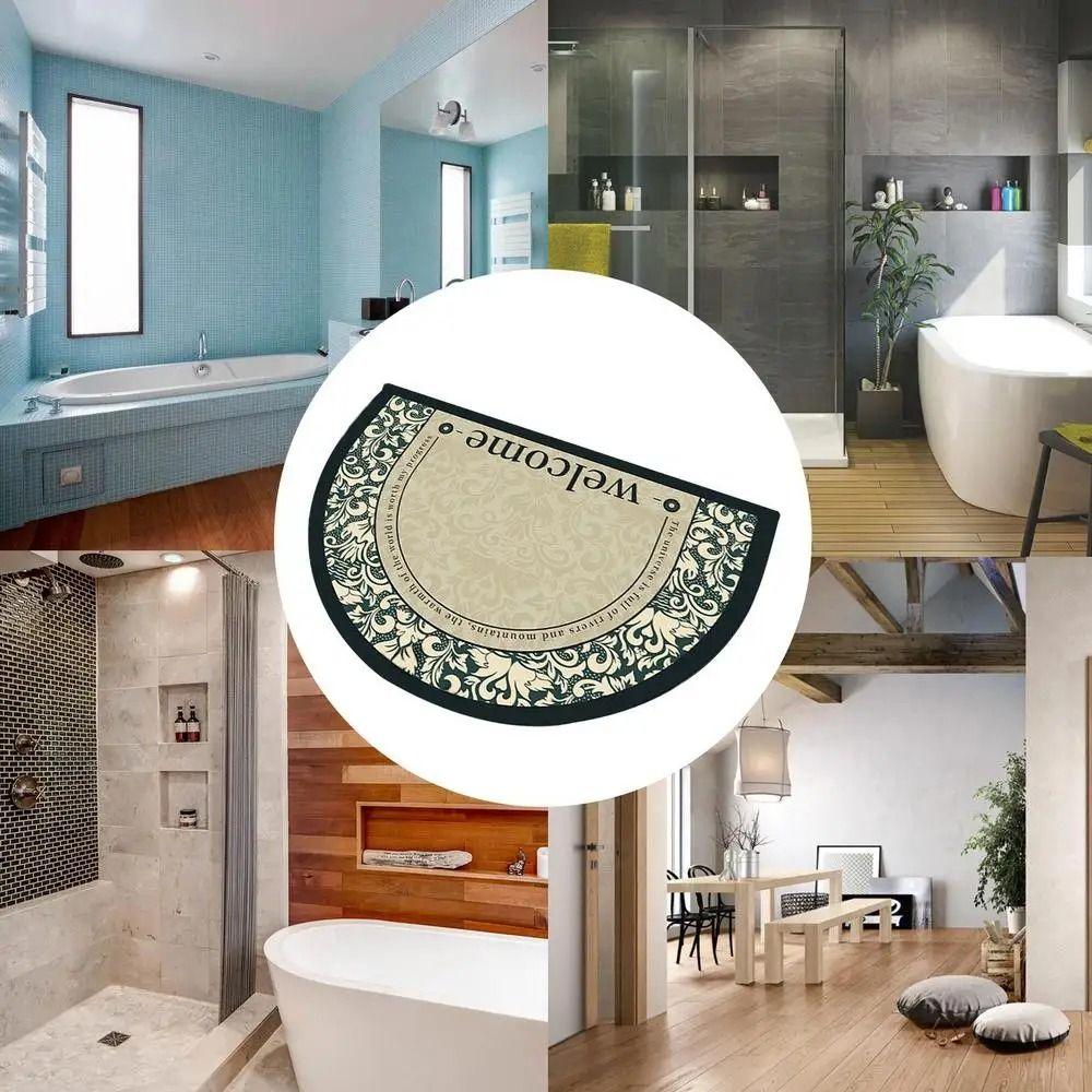 Semicircular Bathroom Carpet 40x60cm Bedside Floor Mat Toilet Carpet Bath Mat Rug Toilet