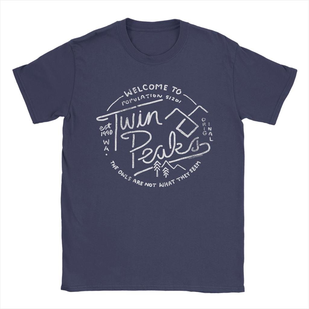 Novelty Twin Peaks Line Sketch TShirts Unisex Round Neck Cotton T Shirt Short Sleeve Tee Shirt Adult Tops