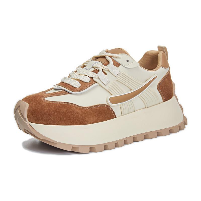 Absorbent Sole Leather Forrest Gump Shoes Women's 2025 Spring New Platform-soled Sports Shoes Casual Women's Shoes Heightening Versatile Trendy Shoes