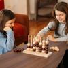 Wooden Children's Early Education Boxed Three-dimensional Double Quadruple Game Chess Puzzle Tabletop Interactive Student Chess Toys