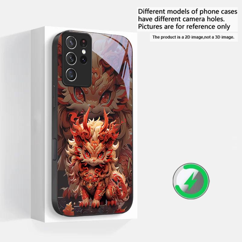 

Кирин с развевающимися волосами Подходит для Samsung Galaxy S25 Ultra S20 FE S21 S22+ S23 Plus S24 S26 Edge Магнетизм Стекло Чехол для телефона Galaxy S23 Ultra