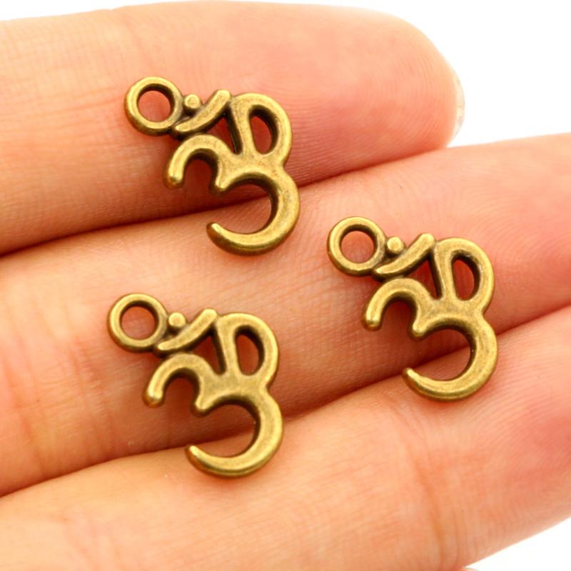 

30pcs Om Charms Yoga Aum Meditation Charms 16x11mm Alloy Metal DIY Jewelry Making Accessories for Earrings Necklace Bracelet бронзовый