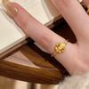 Gold Premium Iris Flower Ring Stylish Copper Finger Ring For Fashionable Women