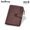 New Wallet Men Short Multi Slot RFID Retro Zipper Ticket Holder