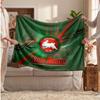 South Sydney Rabbitohs Flannel Blanket, Custom Name Text Personalized Soft Throw Blanket Home Decor Gift
