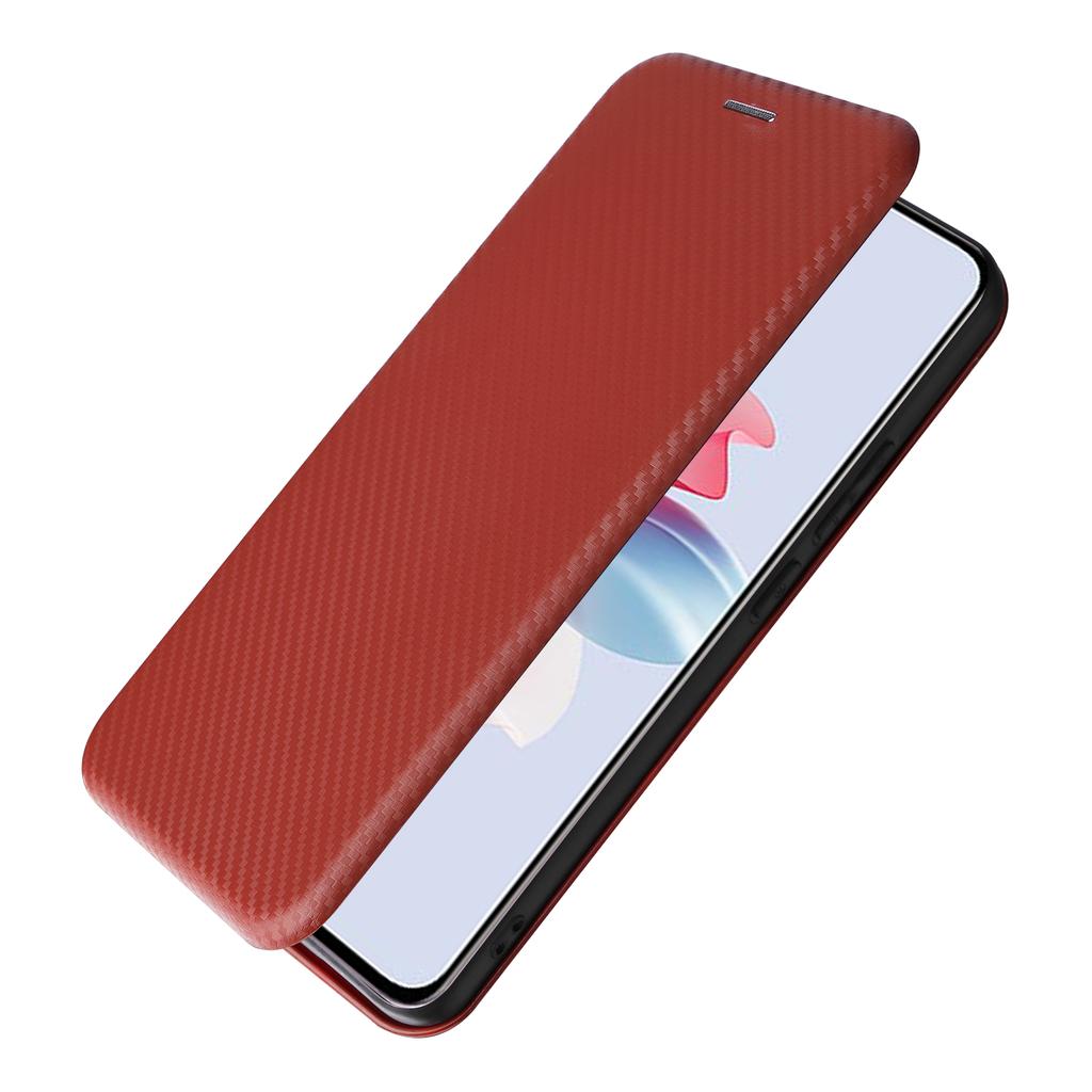 For Oppo Reno11 F 5G Phone Case Magnetic Carbon Fiber Texture Leather Flip Cover Full Protection