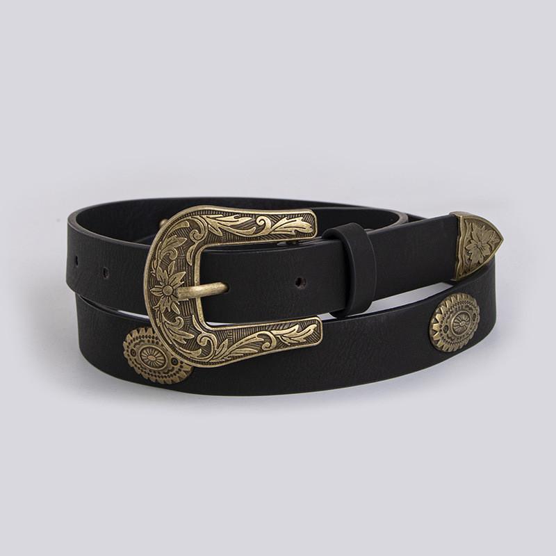 Western Inspired Faux Leather Belt Women Bohemian Style Casual Accessory For Spring