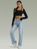 Women's High-Waisted Retro Straight-Leg Jeans - Slimming Loose Fit, Petite Floor-Length