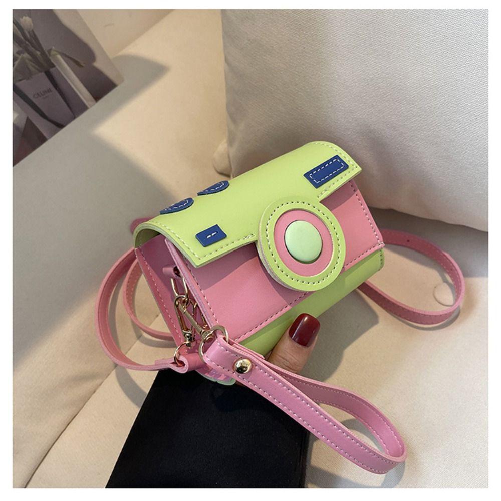 PU Small Square Bag Cartoon Box Bag Portable Camera Bag  Girls