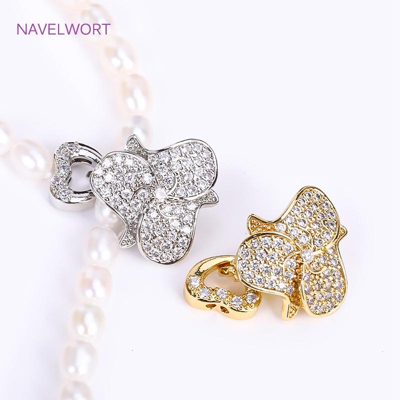 18K Gold Plated Pearl Clasp Connector,Clasps For Jewelry,Brass Fasteners Lock Clasp Accessories DIY Jewelry Making Supplies