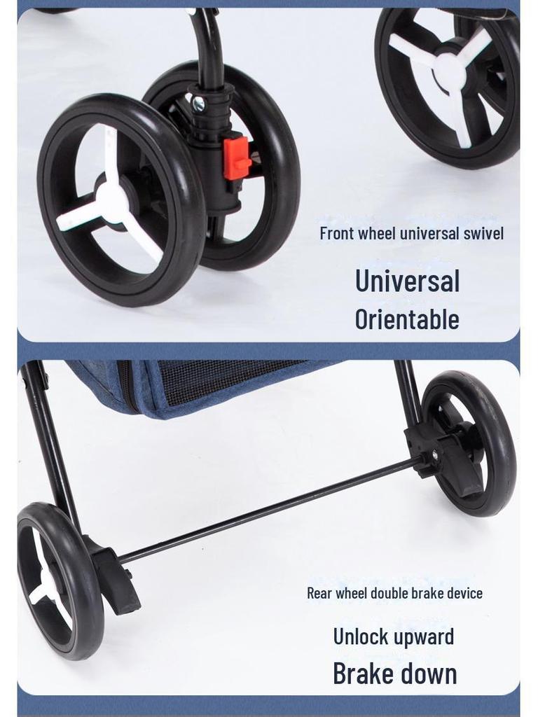 Detachable & Foldable Pet Stroller for Small To Medium Dogs & Cats