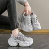 Women Premium Chunky Dad Sneakers Thick Sole Walking Shoes Purple Gray Casual Street Travel Footwear Everyday Comfortable