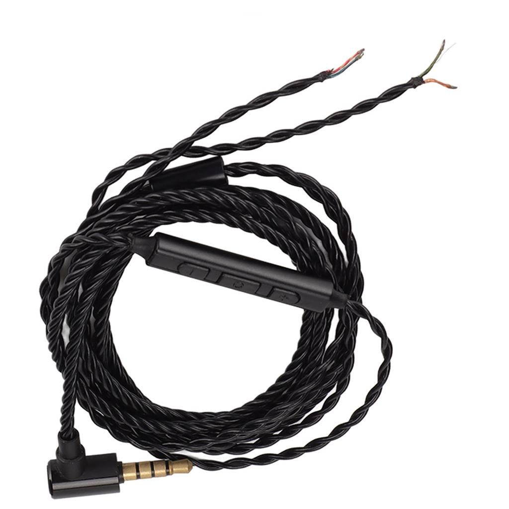 Ersatz-Ohrhörerkabel Halbfabrikatiertes Upgrade Kupfer-Ohrhörerkabel mit Mikrofon für Kopfhörer