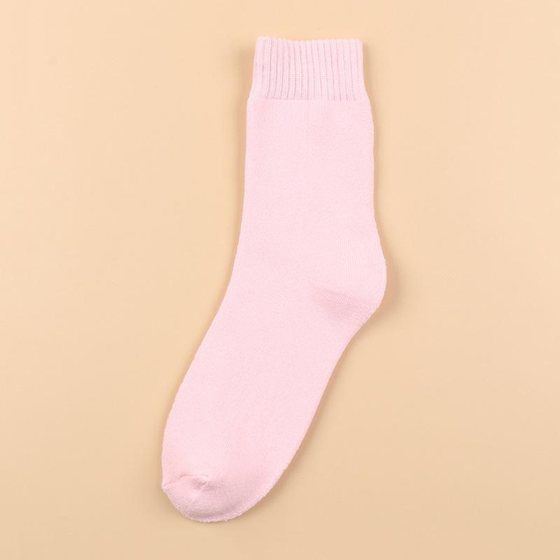 

Women s Fleece-Lined Terry Socks, Mid-Calf, Thick, Warm, Sweat-Wicking, Odor-Resistant for Teens, Ideal for Autumn and Winter. One Size Bare Socks