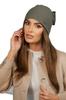 Winter Woolen Hat with Leopard Bow Color Khaki Kamea-Kiku