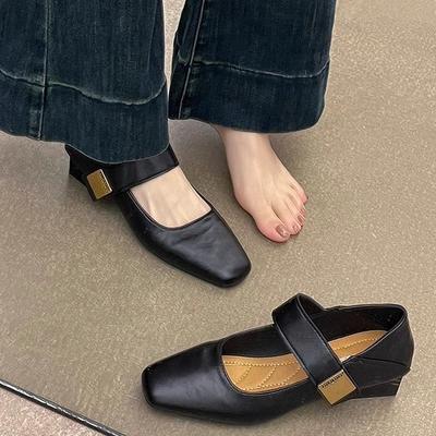 Comfortable Mary Jane Single Shoes Women's Spring New Shallow Mouth Word with Soft Sole Small Leather Shoes Tide