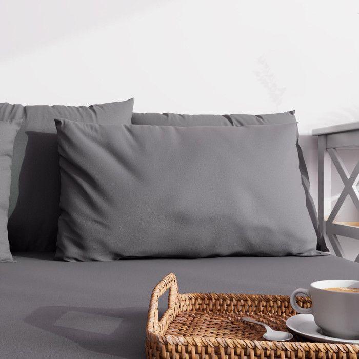 Taie d'oreiller unie 63x63 cm ZZZ gris