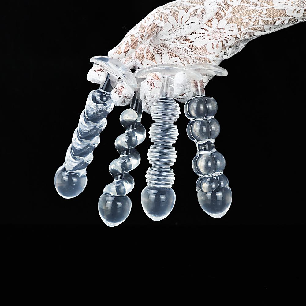 Crystal Backyard Beaded Anal Plug Set: Prostate Massager & Dilator